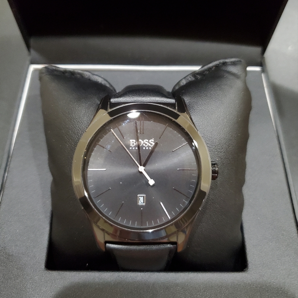 Hugo Boss Ambassador Modern Black Leather Watch